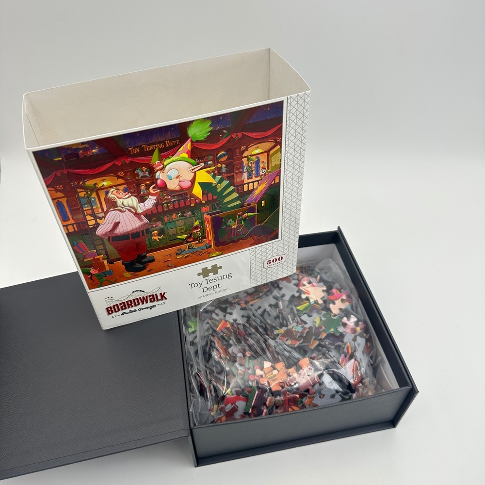 Boardwalk Puzzle Co Toy Testing Dept 500pc Holiday Art Olivia Hunter Sealed NEW - Picture 6 of 7